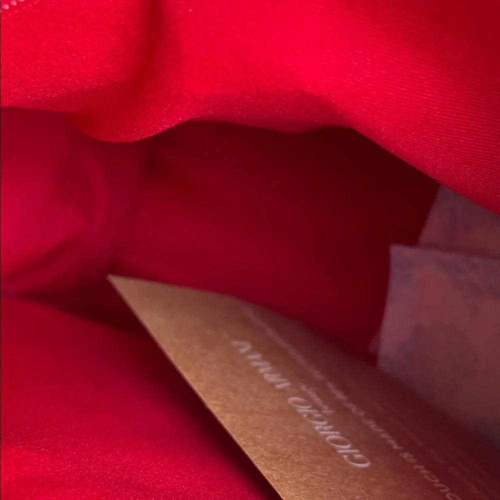 Giorgio Armani Red Zip Cosmetic Pouch clutch